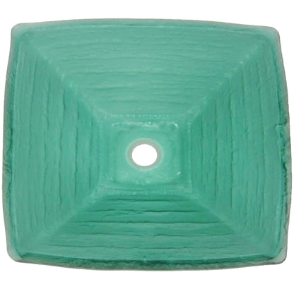 Sauna Green Square Tempered Glass Vessel Bathroom Sink TIS-286G