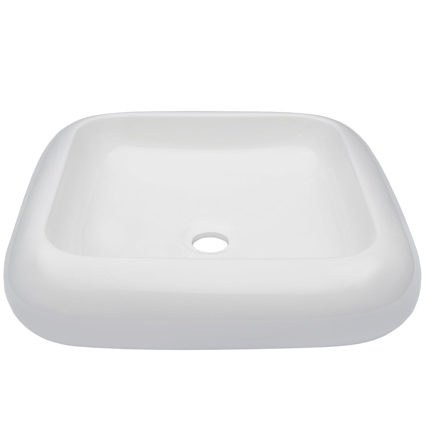 White porcelain vessel bathroom sink with traditional design, front view showing smooth curved surface and elegant shape by Novatto