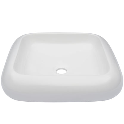 White porcelain vessel bathroom sink with traditional design, front view showing smooth curved surface and elegant shape by Novatto