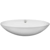 Contemporary White Porcelain Vessel Sink with Overflow, TP-V07W