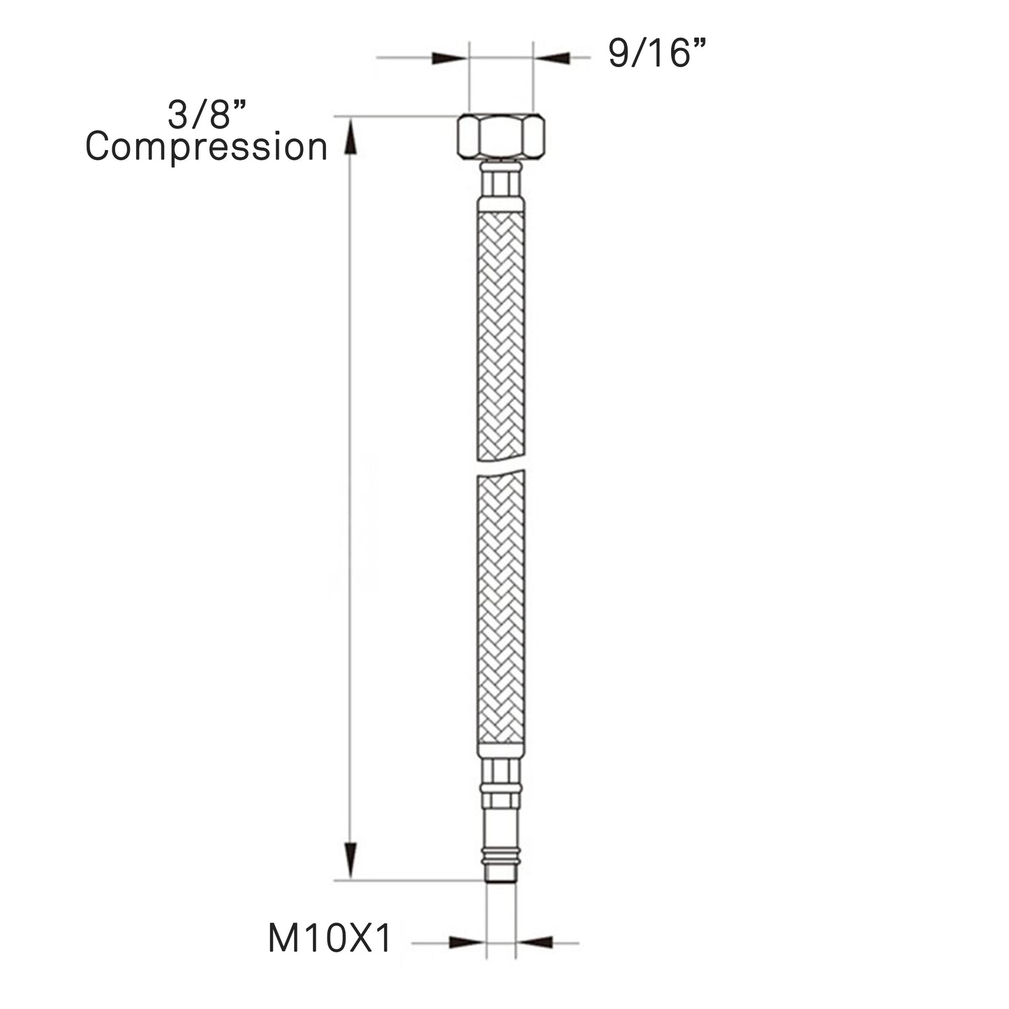 Novatto 3/8-Inch Stainless Steel Hot & Cold Water Supply Lines Hoses