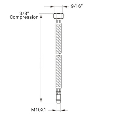 Novatto 3/8-Inch Stainless Steel Hot & Cold Water Supply Lines Hoses