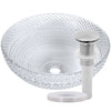 Cristallo Diamond Clear Crystal Glass Vessel Round Bathroom Sink NCG-2408