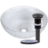 Cristallo Diamond Clear Crystal Glass Vessel Round Bathroom Sink NCG-2408