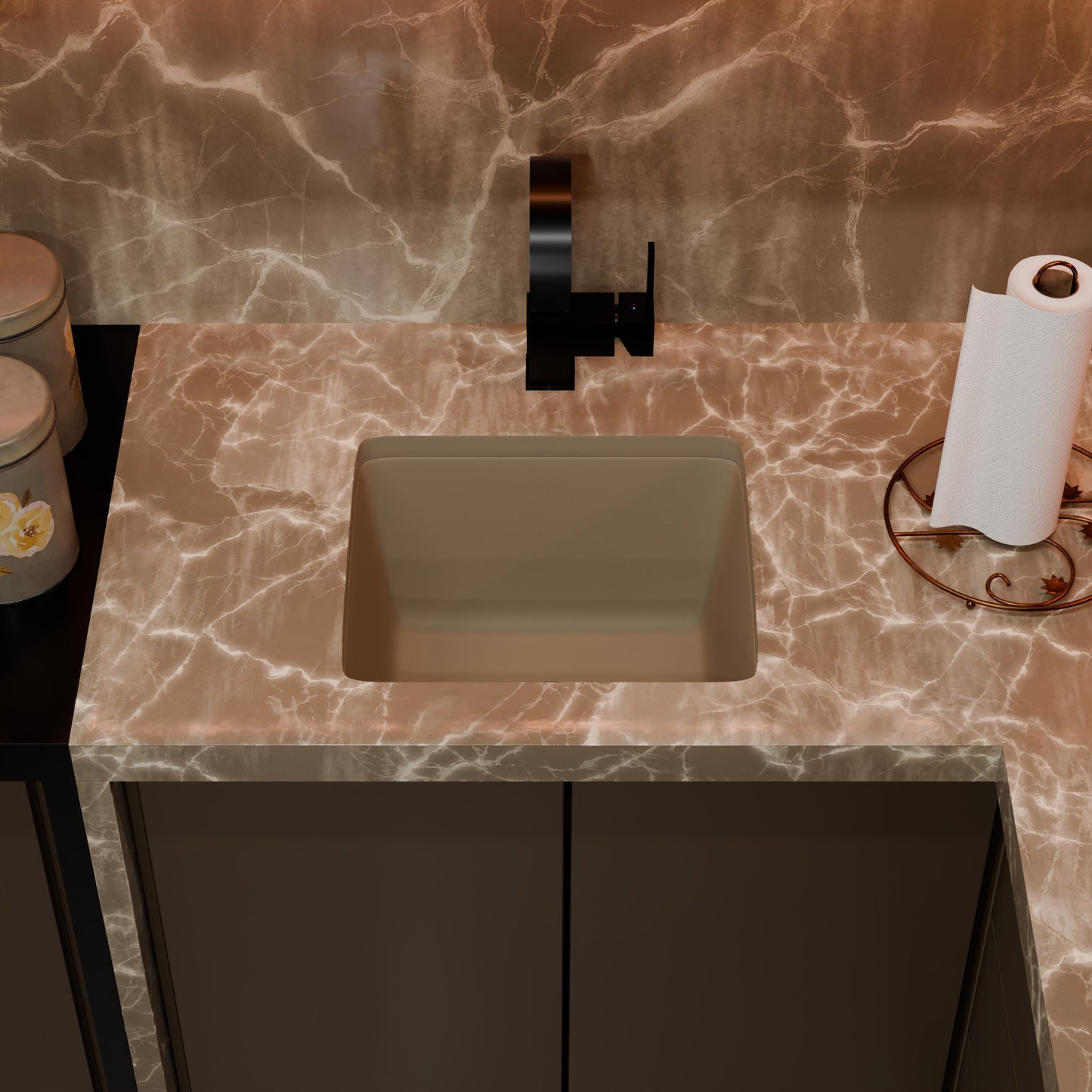 BAJA 18" x 16" Granite Composite Bar Sink in Sand - NKGC-SBBAR-SA