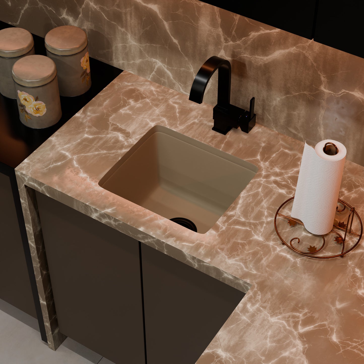 BAJA 18" x 16" Granite Composite Bar Sink in Sand - NKGC-SBBAR-SA