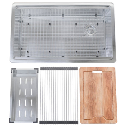 All-in Single Bowl Stainless Steel Kitchen Sink Workstation with Accessories - NKS-SBALLINART04