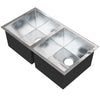 Contemporary Zero Radius Double Bowl Stainless Steel Kitchen Sink - NKSS-DBART02