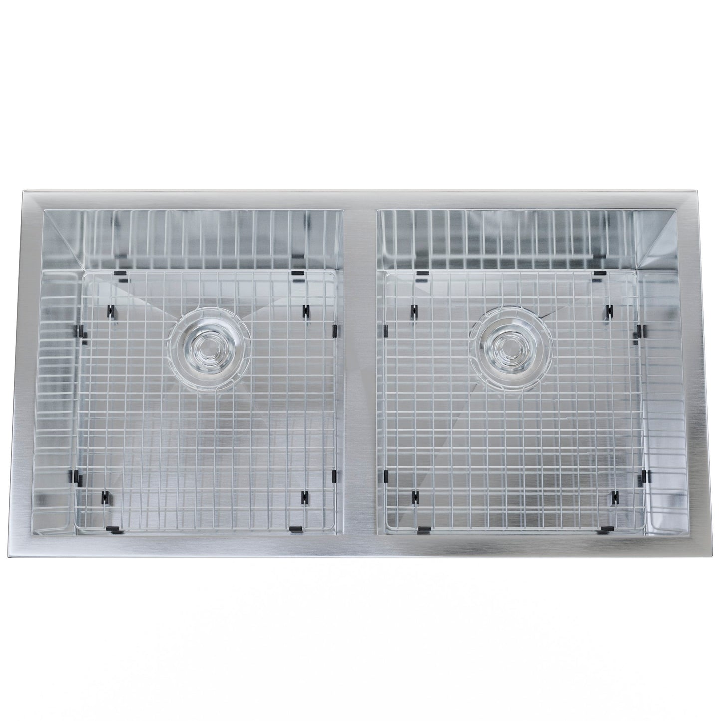 Contemporary Zero Radius Double Bowl Stainless Steel Kitchen Sink - NKSS-DBART02