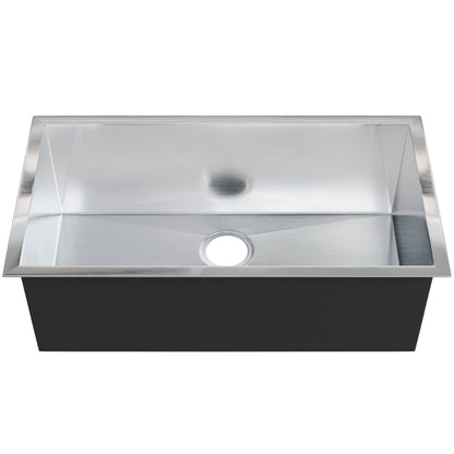 Contemporary Zero Radius Stainless Steel Single Bowl Kitchen Sink - NKSS-SBART04