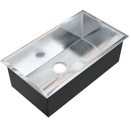 Contemporary Zero Radius Stainless Steel Single Bowl Kitchen Sink - NKSS-SBART04