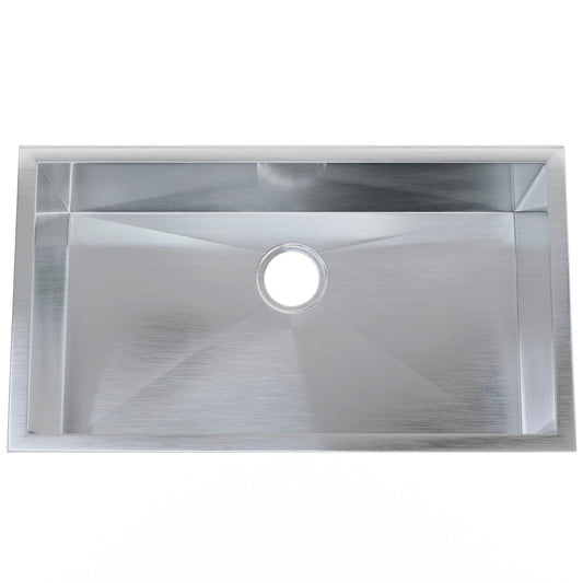 Contemporary Zero Radius Stainless Steel Single Bowl Kitchen Sink - NKSS-SBART04