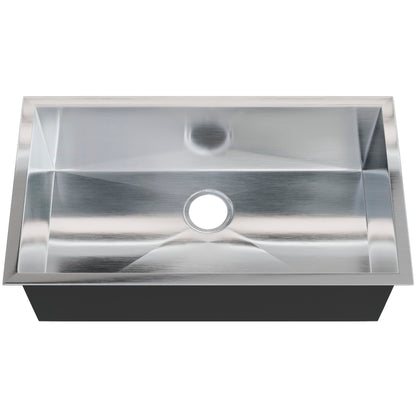 Contemporary Zero Radius Stainless Steel Single Bowl Kitchen Sink - NKSS-SBART04