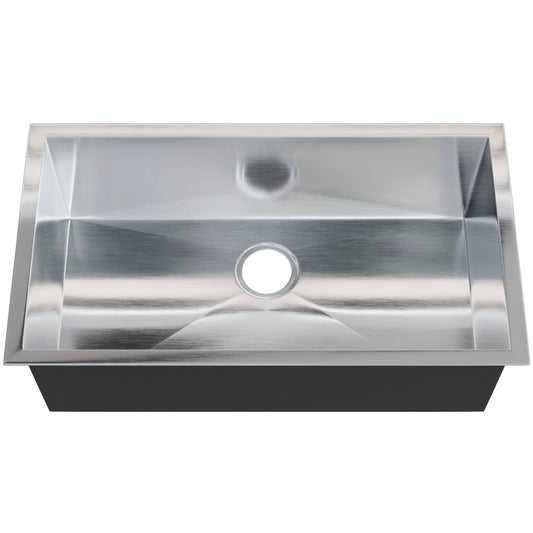 Contemporary Zero Radius Stainless Steel Single Bowl Kitchen Sink - NKSS-SBART04