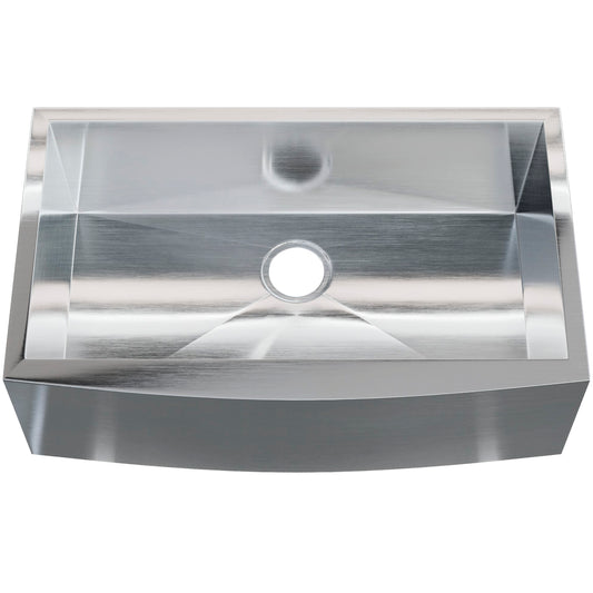 Zero Radius Stainless Steel Single Bowl Farmhouse Kitchen Sink  - NKSS-SBFARM