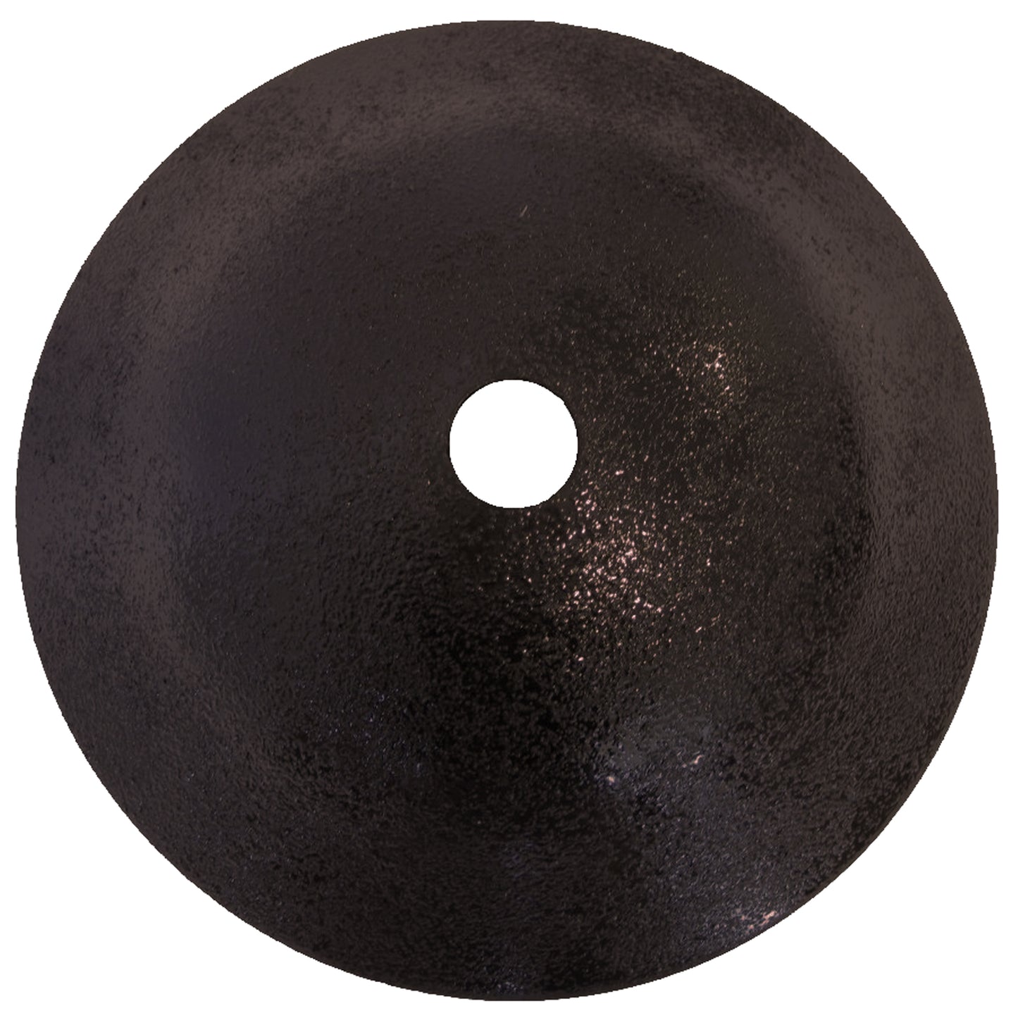 Bottom view of Novatto black and copper round glass vessel bathroom sink, transitional style, model NOHP-G008.