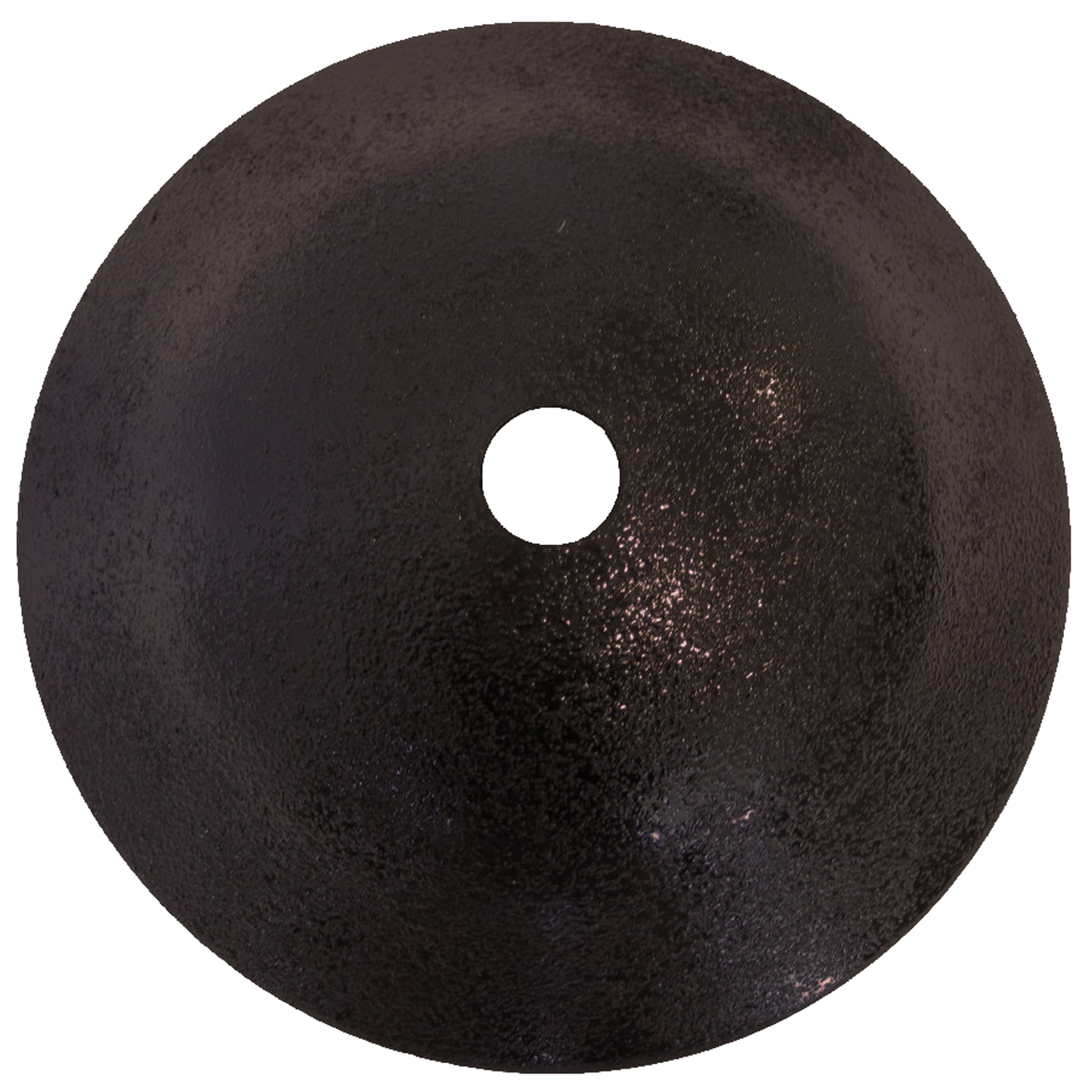 Bottom view of Novatto black and copper round glass vessel bathroom sink, transitional style, model NOHP-G008.