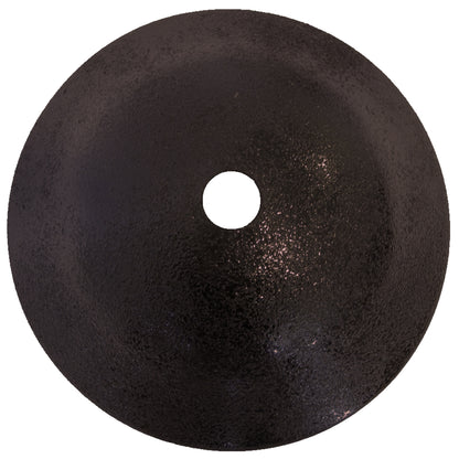 Bottom view of Novatto black and copper round glass vessel bathroom sink, transitional style, model NOHP-G008.