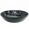Hand Painted Black and Silver Glass Vessel Sink NOHP-G012
