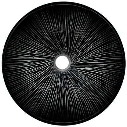 Hand Painted Black and Silver Glass Vessel Sink NOHP-G023