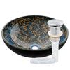 Hand Painted Azure Glass Vessel Bath Sink NOHP-G031-16