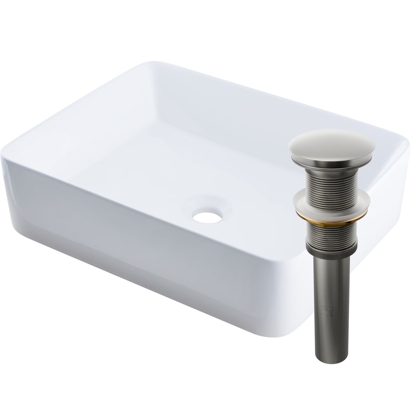 Rectangular White Porcelain Vessel Bathroom Sink NP-01321