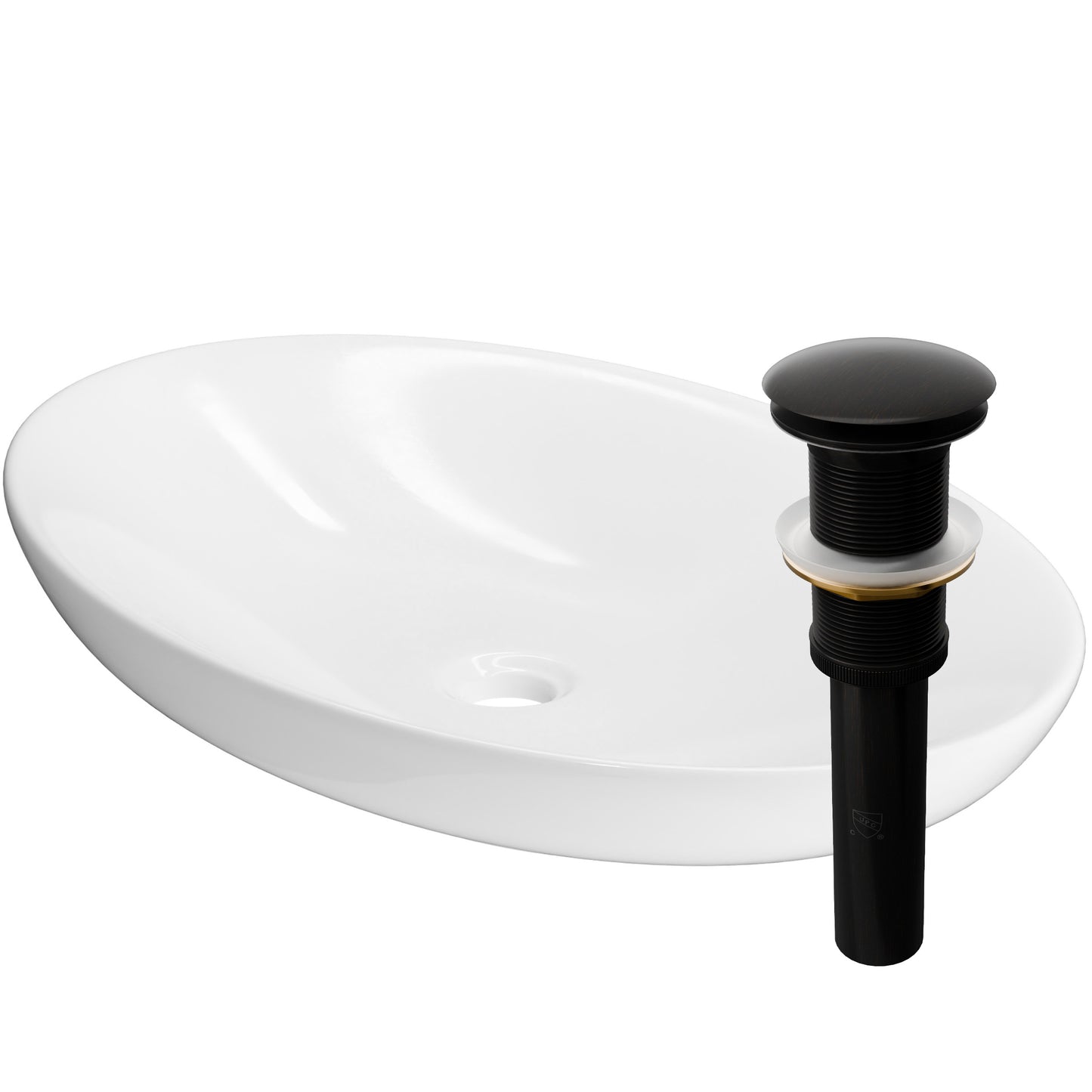 Traditional white porcelain vessel sink with overflow by Novatto, featuring a sleek design for modern bathrooms.