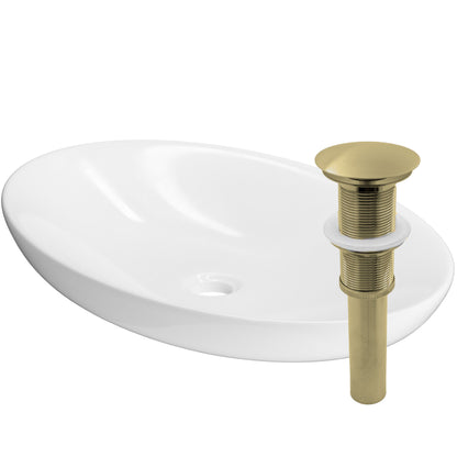 Contemporary white porcelain vessel sink with overflow, traditional bathroom style by Novatto, shown from above with smooth surface.
