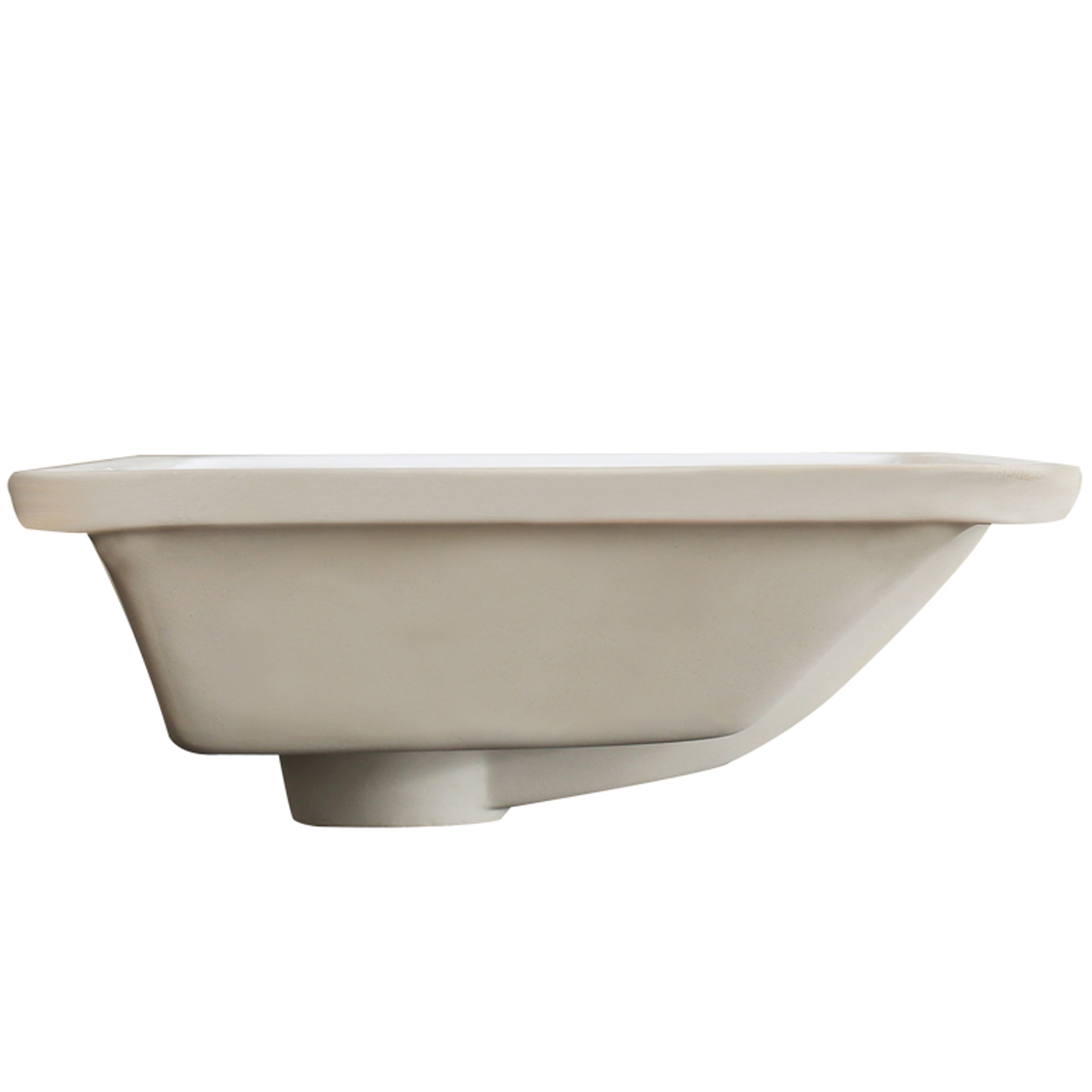 Extra Wide Rectangular Undermount White Porcelain Sink with