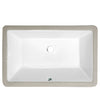 Extra Wide Rectangular Undermount White Porcelain Sink with Overflow, NP-U213907