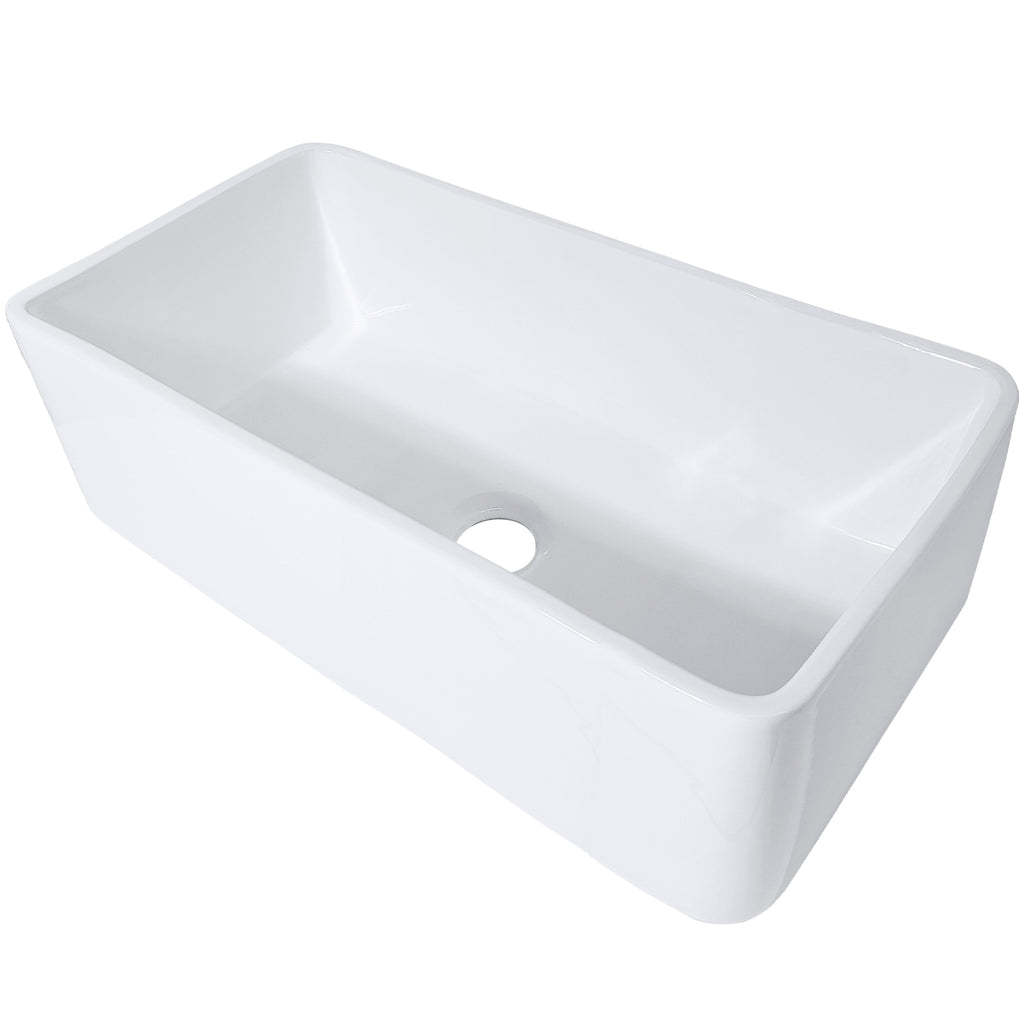 30-Inch Single Bowl Farmhouse Porcelain Kitchen Sink w/Apron, NPK-304923