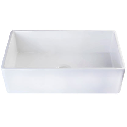 30-Inch Single Bowl Farmhouse Porcelain Kitchen Sink w/Apron, NPK-304923