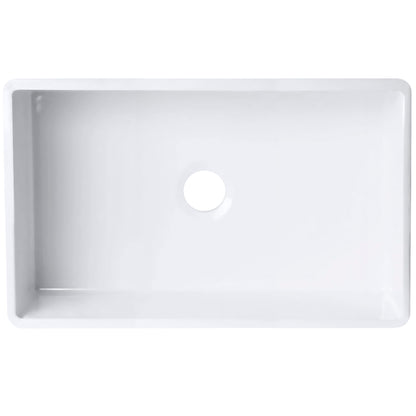 30-Inch Single Bowl Farmhouse Porcelain Kitchen Sink w/Apron, NPK-304923