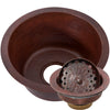Round Hammered Copper Bar Sink, TCB-001AN