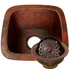 Square Hammered Copper Bar Sink, TCB-003AN