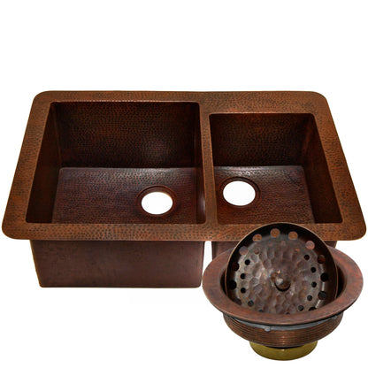 60/40 Split Undermount Copper Kitchen Sink, TCK-006AN