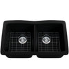 Double Bowl Undermount Granite Composite Sink in Absolute Black - NKGC-5050UND-AB