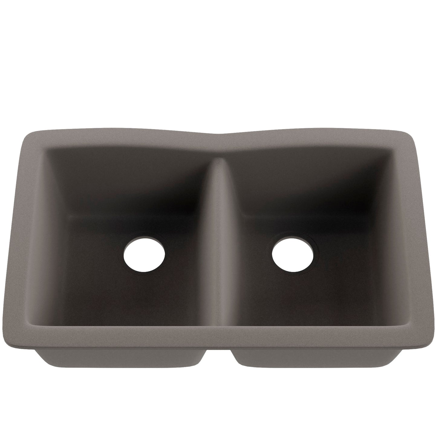 Double Bowl Undermount Granite Composite Sink in Ash - NKGC-5050UND-AS