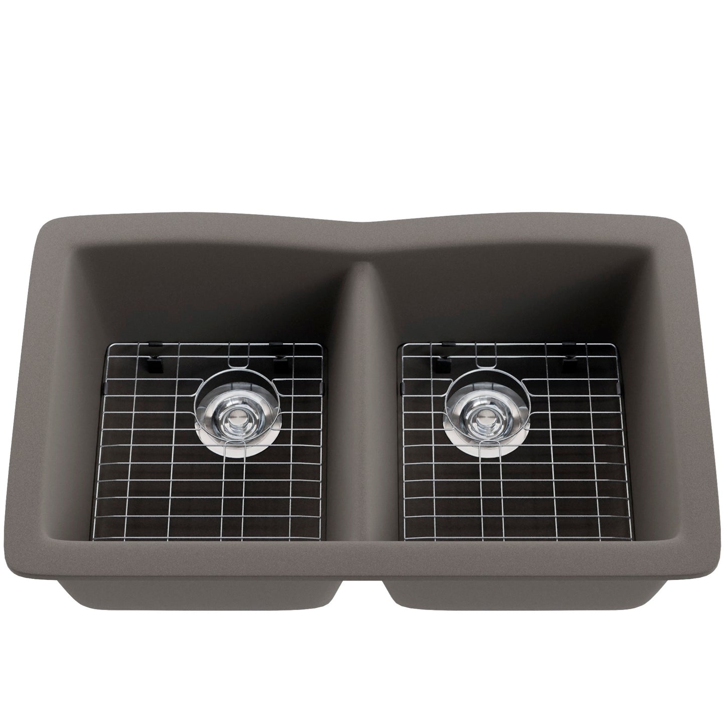 Double Bowl Undermount Granite Composite Sink in Ash - NKGC-5050UND-AS