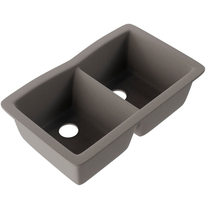 Double Bowl Undermount Granite Composite Sink in Ash - NKGC-5050UND-AS