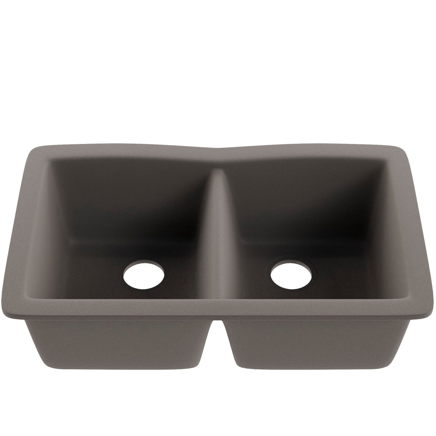 Double Bowl Undermount Granite Composite Sink in Ash - NKGC-5050UND-AS