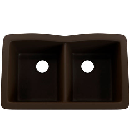 Double Bowl Undermount Granite Composite Sink in Expresso - NKGC-5050UND-EX