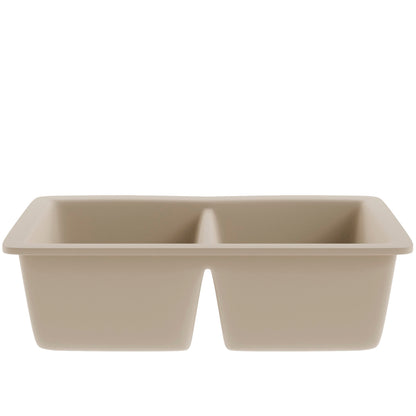 Double Bowl Undermount Granite Composite Sink in Sand - NKGC-5050UND-SA