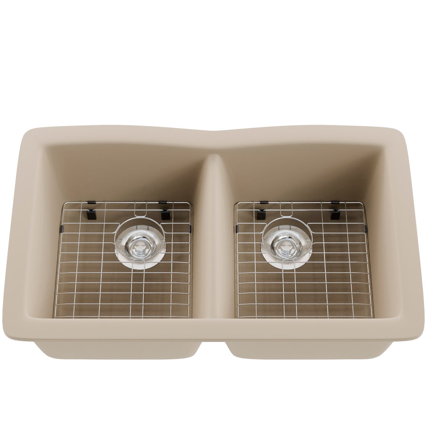Double Bowl Undermount Granite Composite Sink in Sand - NKGC-5050UND-SA