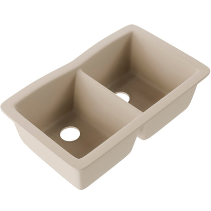 Double Bowl Undermount Granite Composite Sink in Sand - NKGC-5050UND-SA
