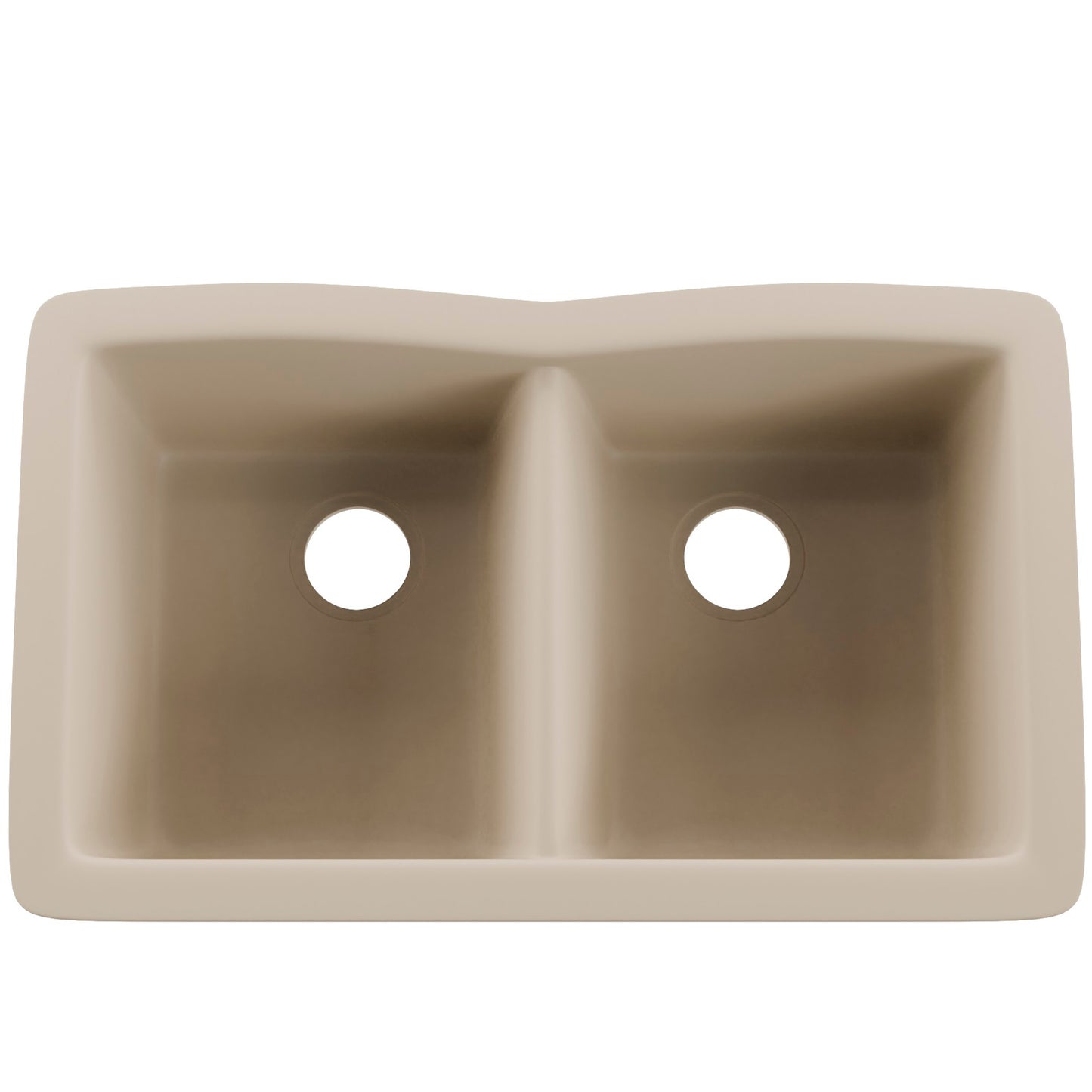 Double Bowl Undermount Granite Composite Sink in Sand - NKGC-5050UND-SA