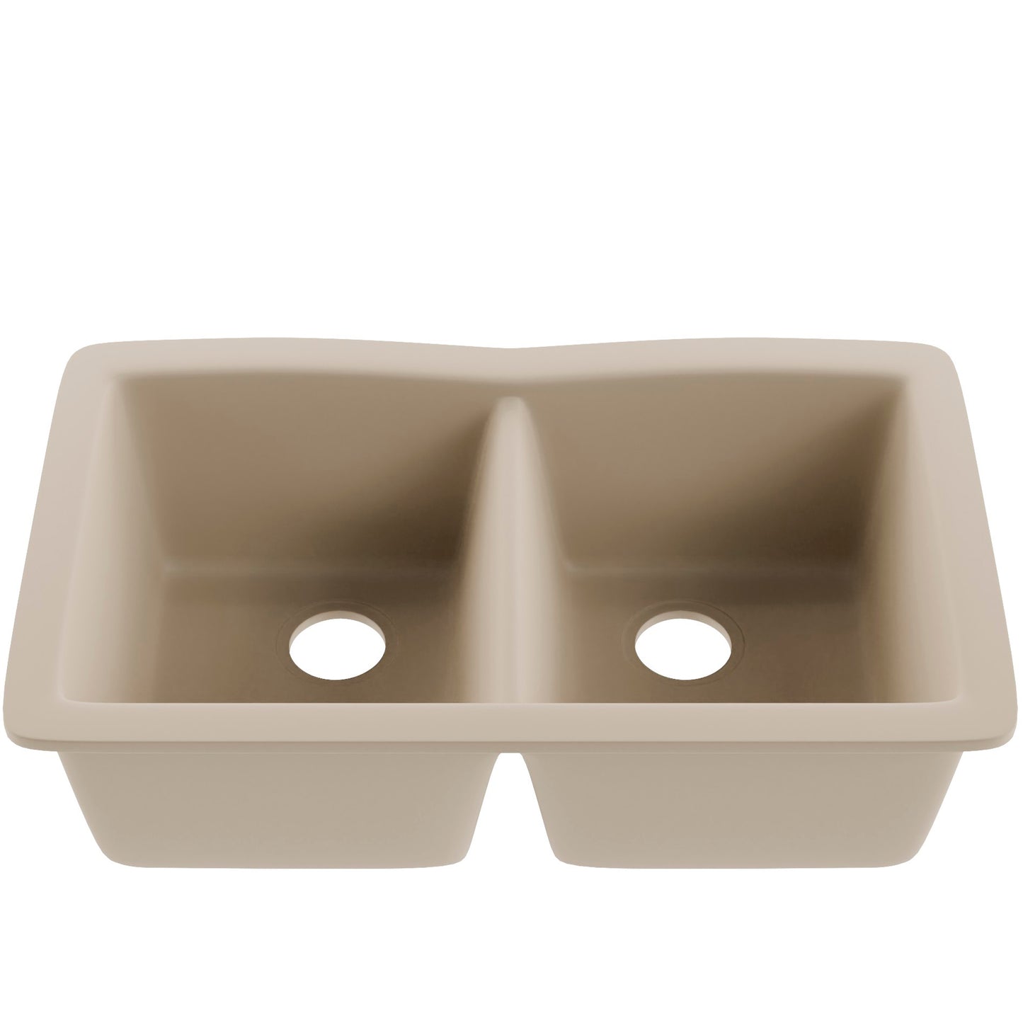 Double Bowl Undermount Granite Composite Sink in Sand - NKGC-5050UND-SA