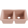 Double Bowl Undermount Granite Composite Sink in Wheat - NKGC-5050UND-WHE