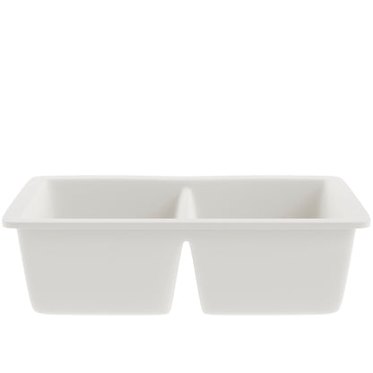 Double Bowl Undermount Granite Composite Sink in Striking White - NKGC-5050UND-WHI