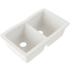 Double Bowl Undermount Granite Composite Sink in Striking White - NKGC-5050UND-WHI